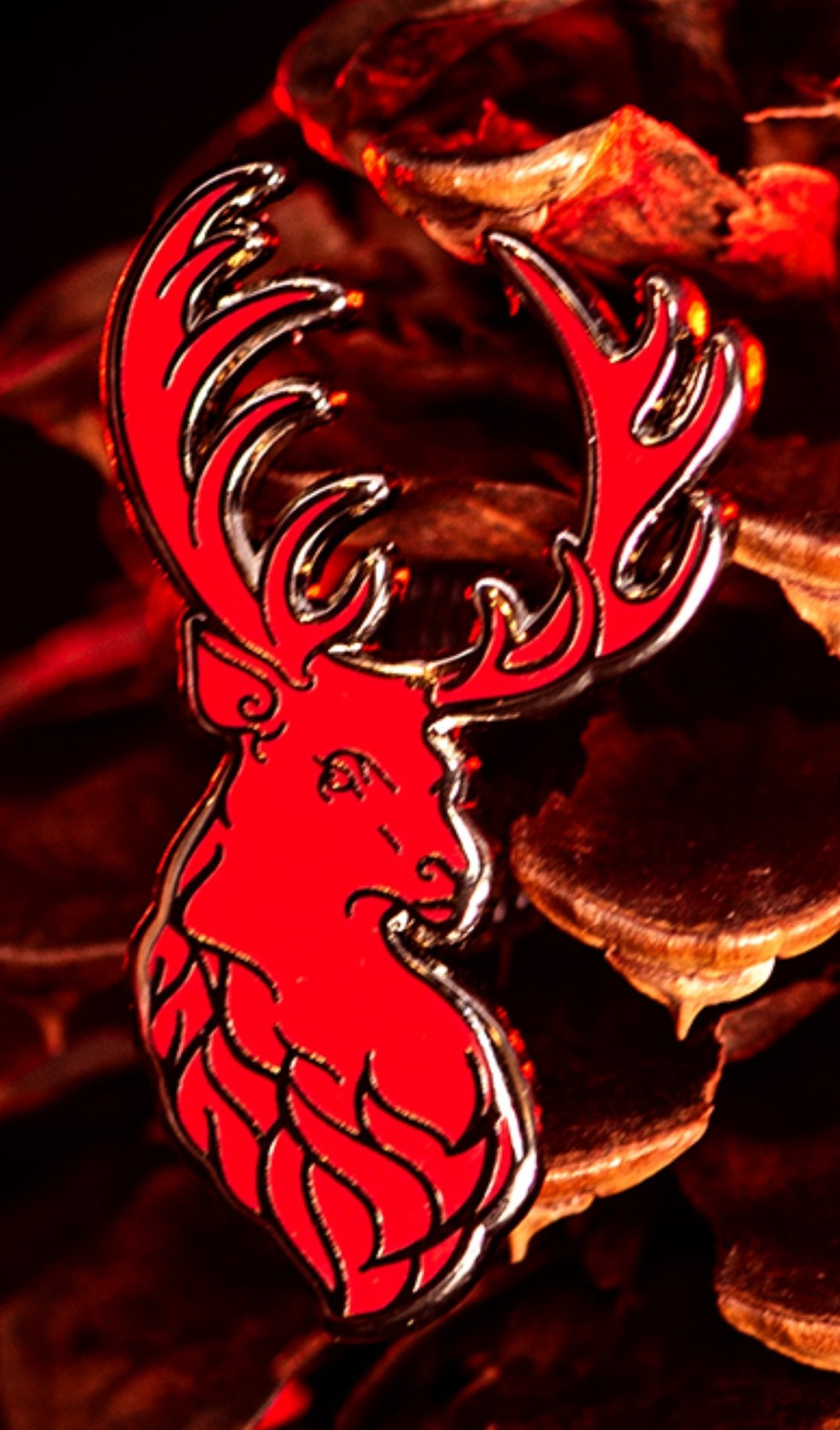 Red of Winter Stag Pins | Limited Edition by The Roving House