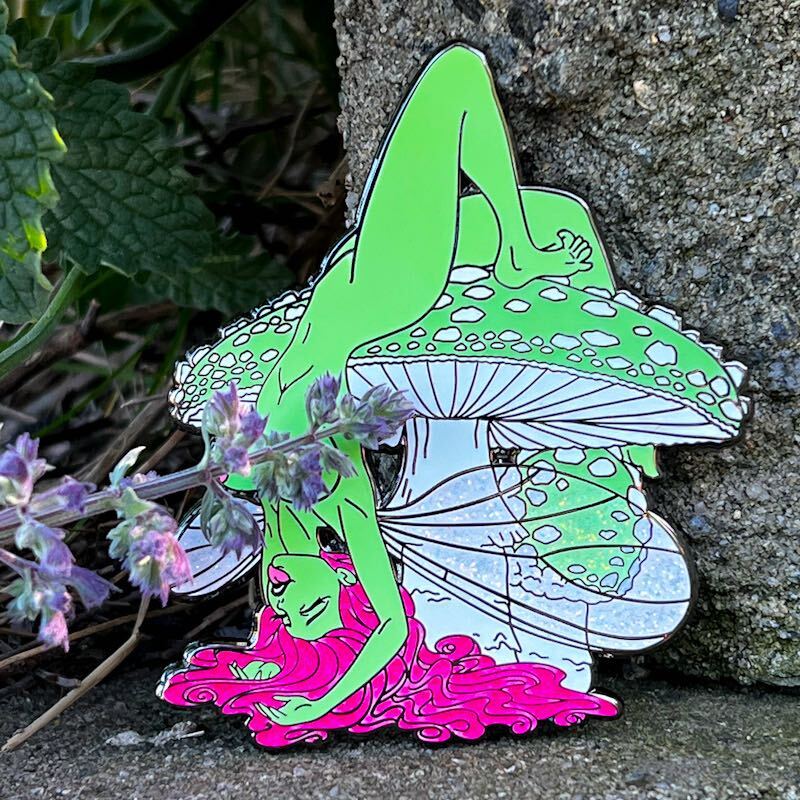 Nude Fairy & Mushroom Pin - "Aposeme" by The Roving House