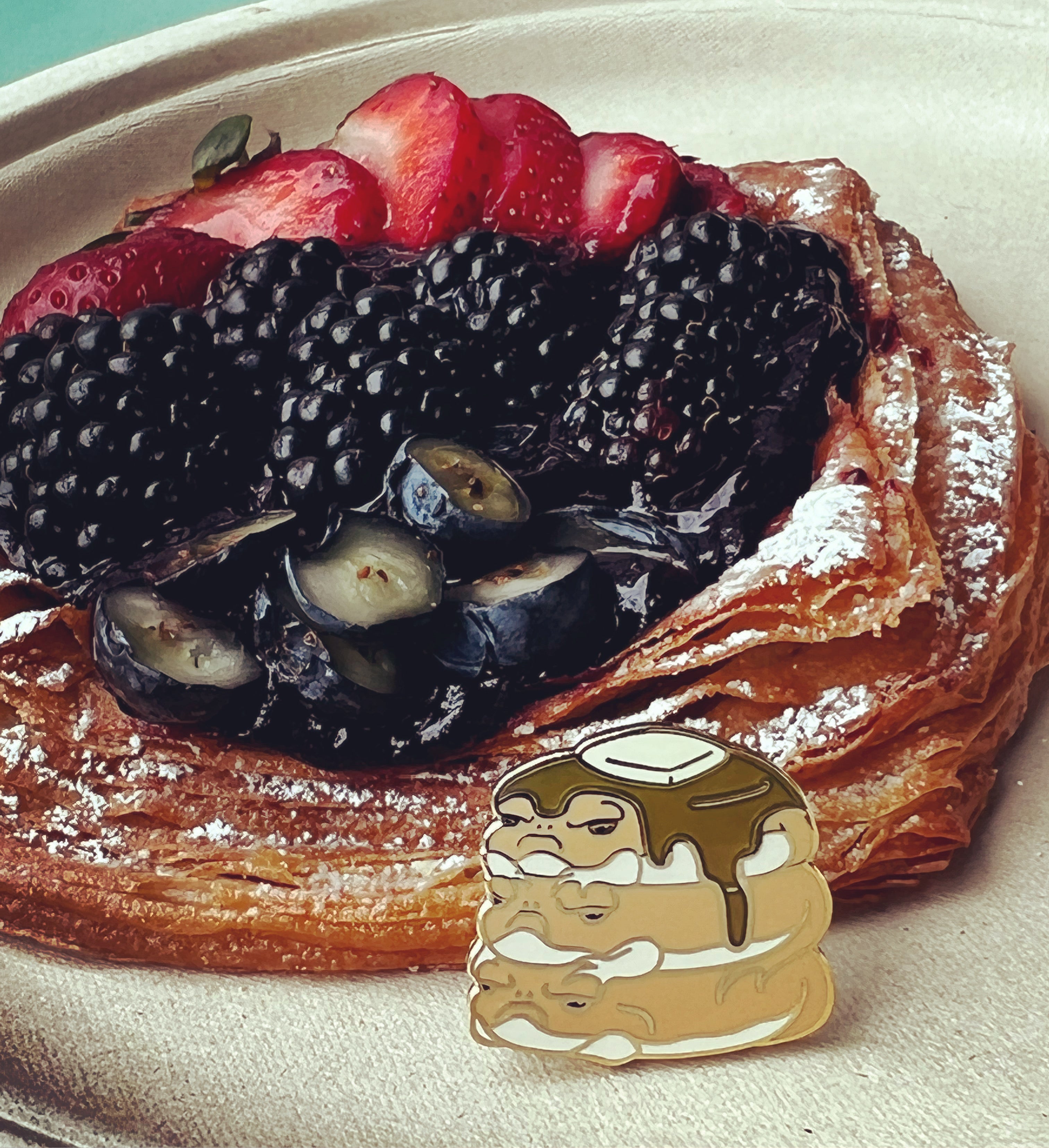 Toad Stack Pancakes Enamel Pin