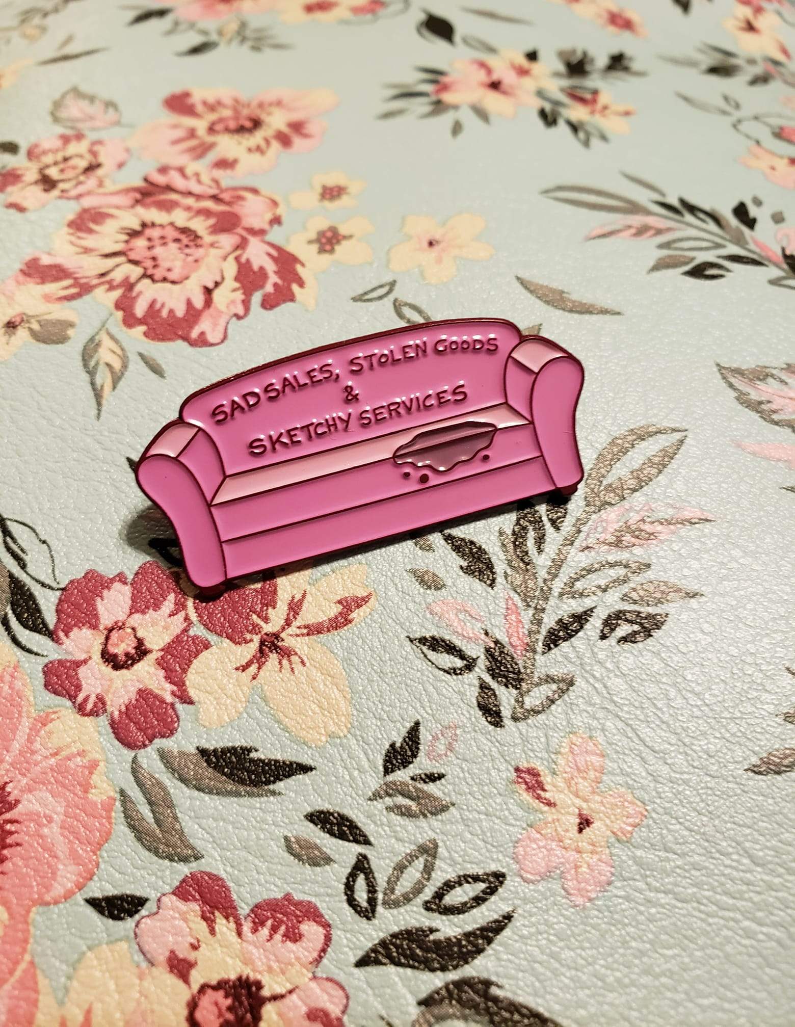 Sad Sales "Squirted Couch" Pin - Limited Edition Pink