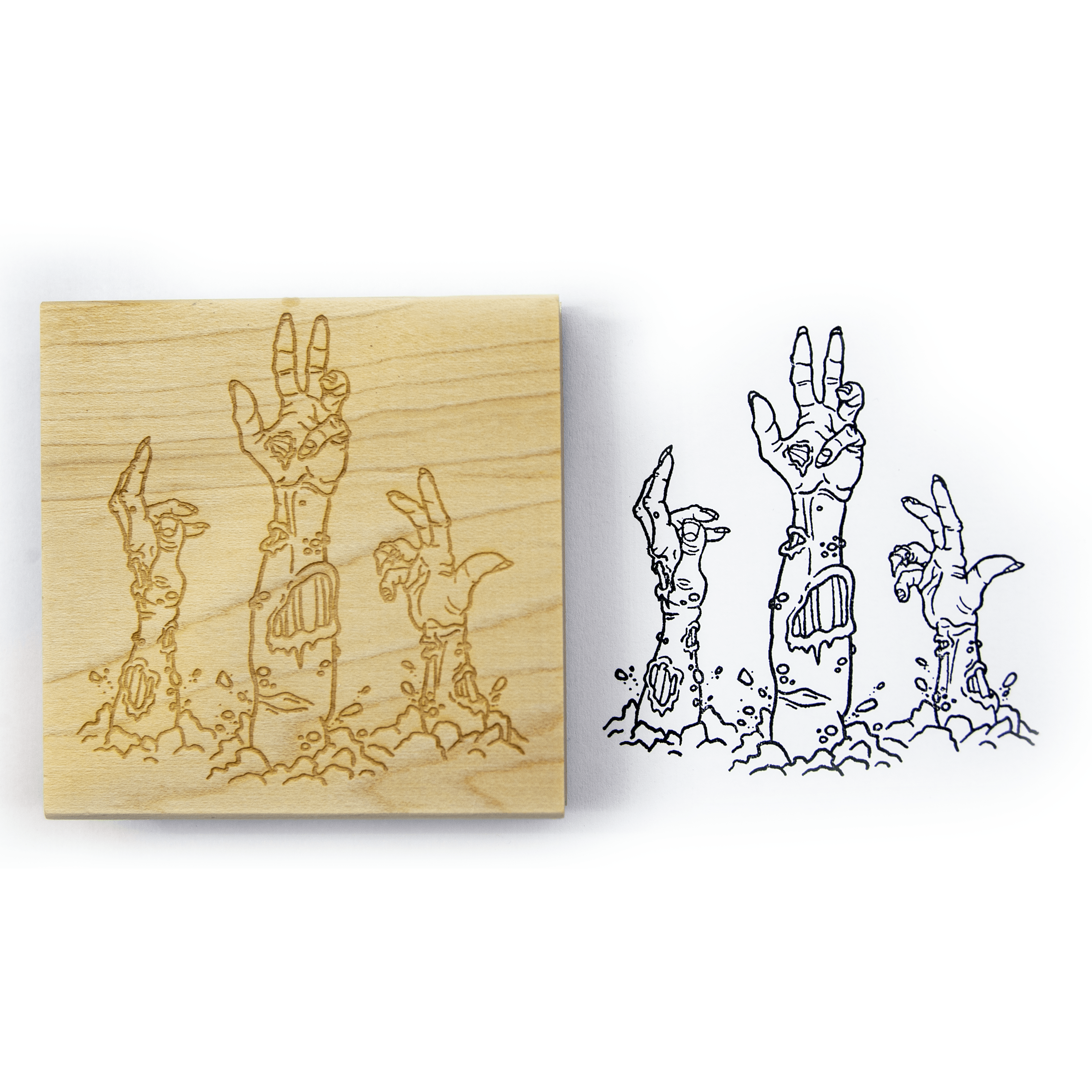 Zombie Arms Stamp Block