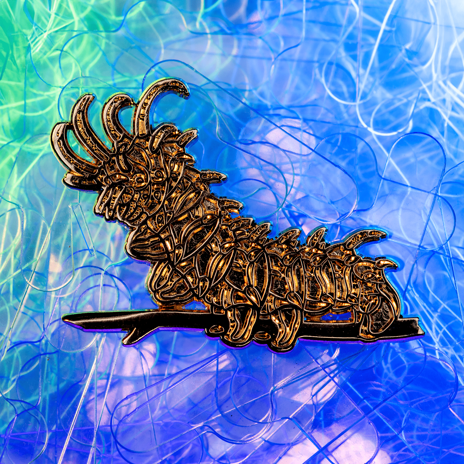 Hickory Horned Devil Caterpillar Pin | Raw for Modding by The Roving House