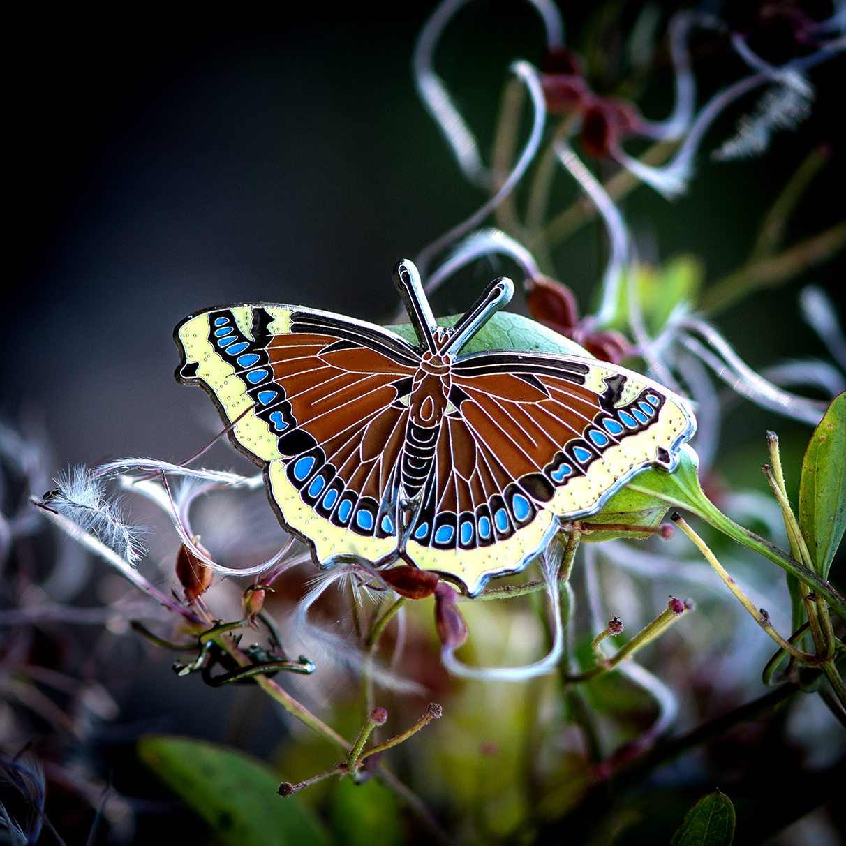 Mourning Cloak Butterfly Enamel Pin