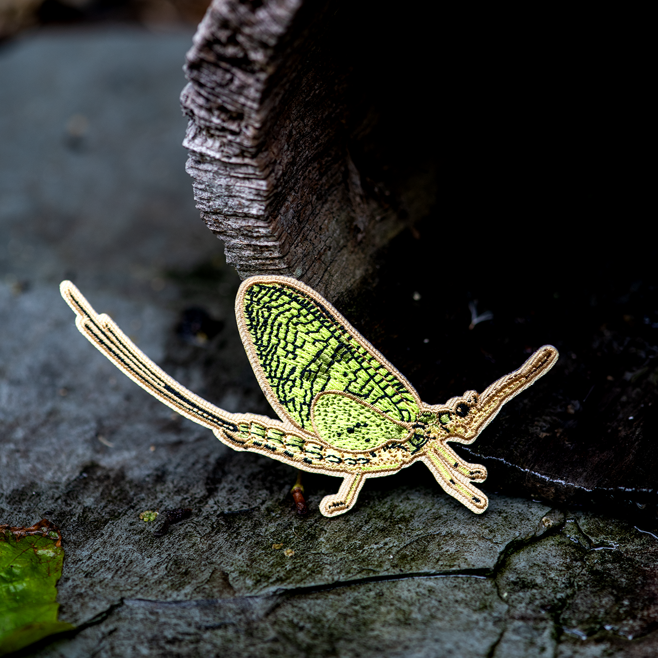 Green Drake Mayfly Iron-on Patch by The Roving House