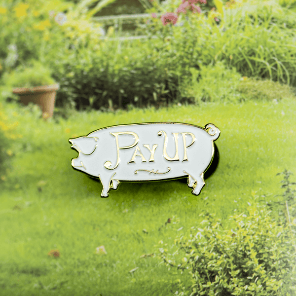 Pay-Up Pig Enamel Pin - Whiteout by The Roving House