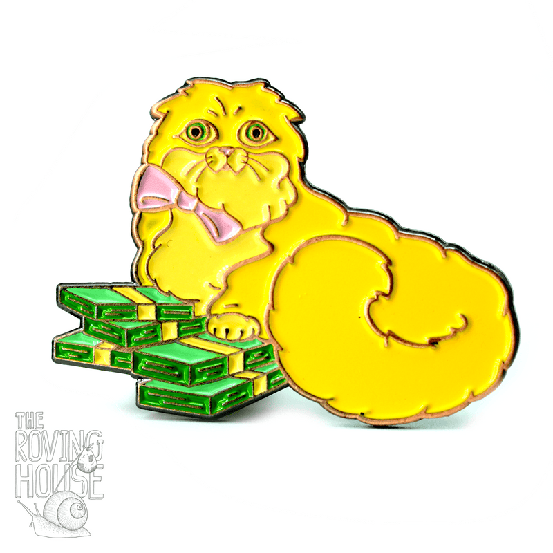 Give Me Your Money Cat Pin - "Beatrix"