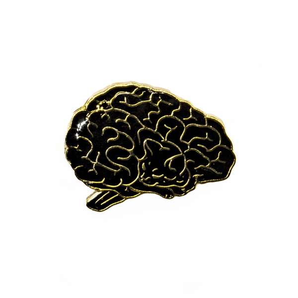 Cat Brain Enamel Pin - Blackout by The Roving House