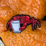 Crab Chat Enamel Pin