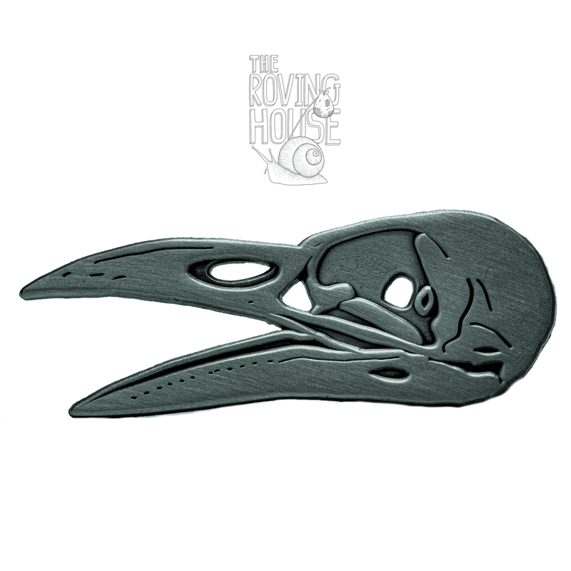 Crow Skull Metal Pin
