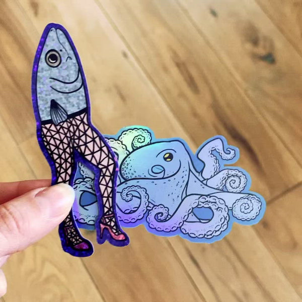 “Holly Mackerel” Reverse Mermaid Sticker