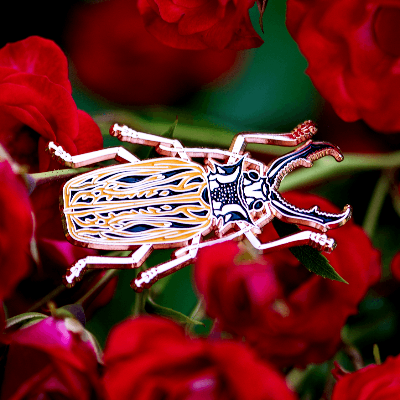 Sabertooth Longhorn Male Beetle Pin by The Roving House
