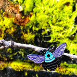 Blue Carpenter Bee Enamel Pin by The Roving House