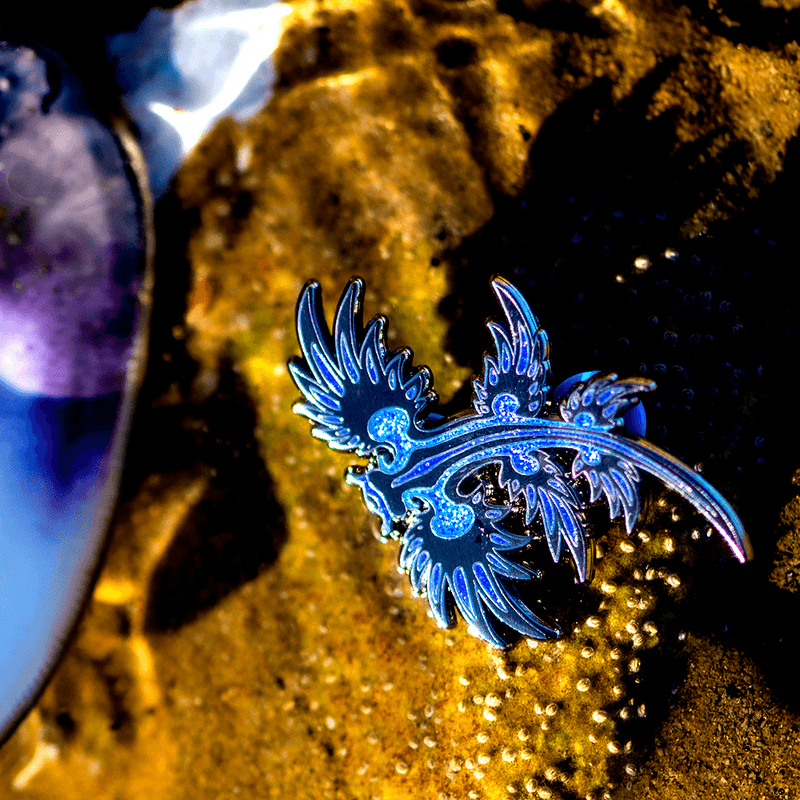 Blue Dragon Nudibranch Pin - Violet Glitter by The Roving House