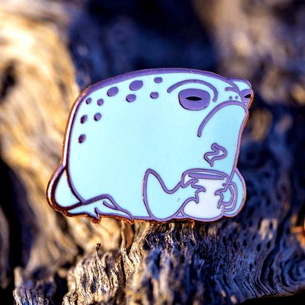 Grumps the Frog Coffee Club Enamel Pin by The Roving House