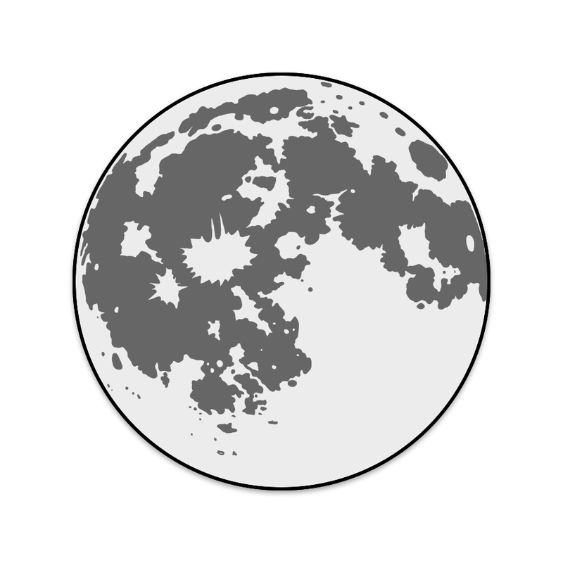 A sticker design of the grey full moon.