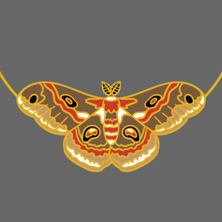 Robin Moth Enamel Pendant Necklace