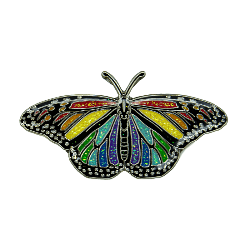 Rainbow Monarch Pride Pin (Glitter)