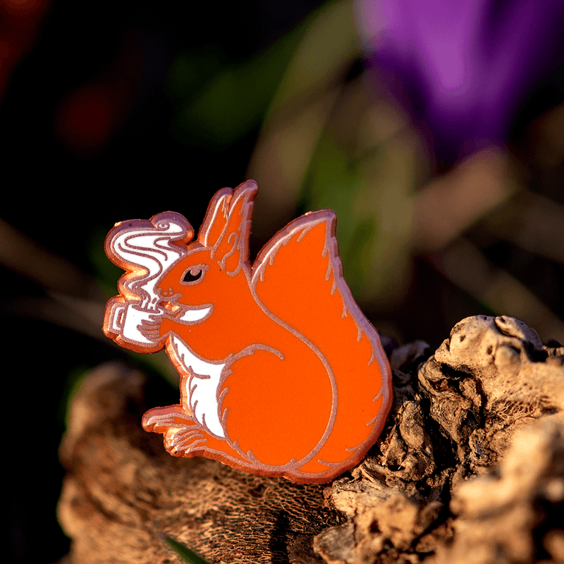 Red Squirrel Coffee Club Enamel Pin by The Roving House
