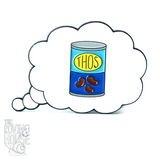 "Thinking About Thos Beans" enamel pin