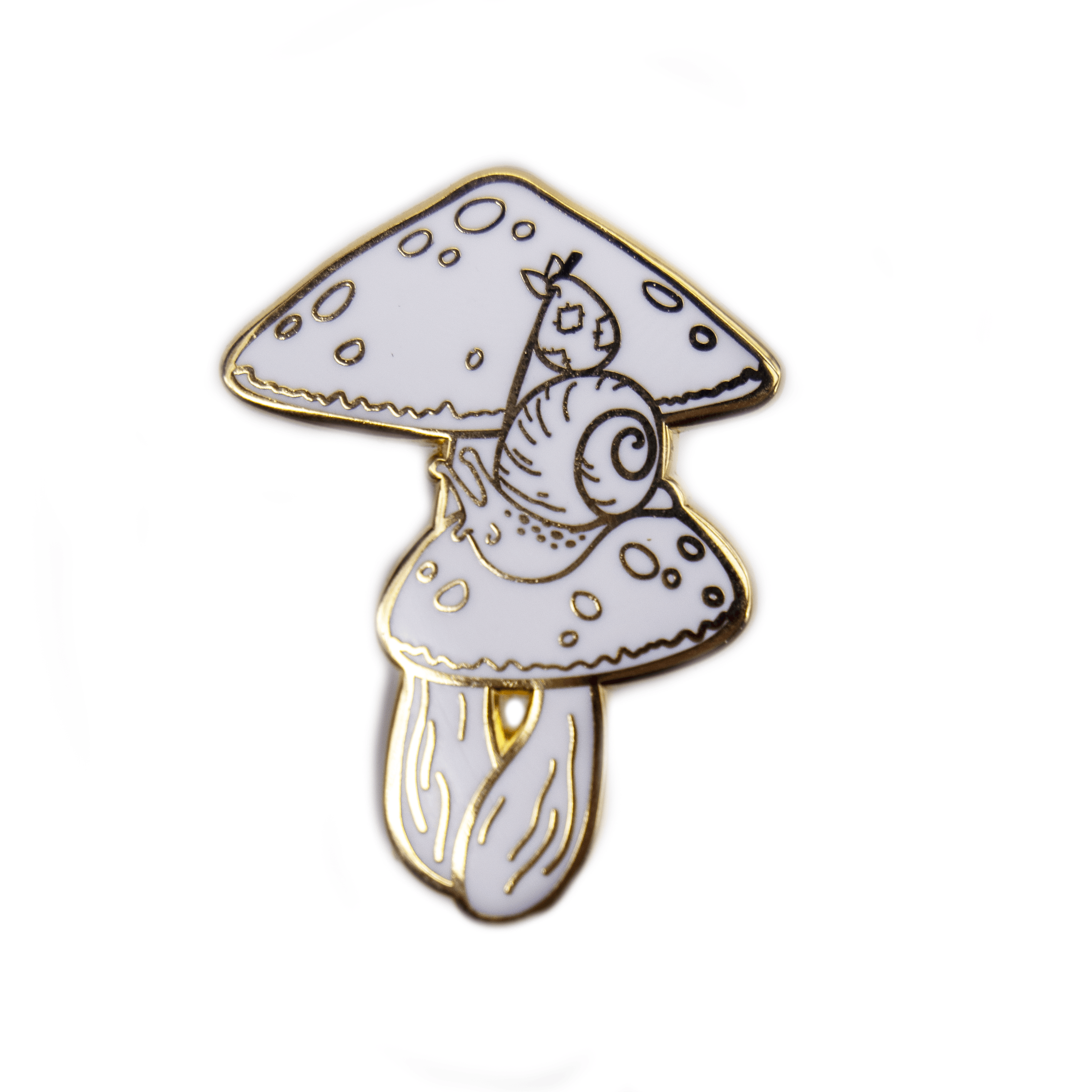 Whiteout Snail & Mushroom | Gold Club Pin