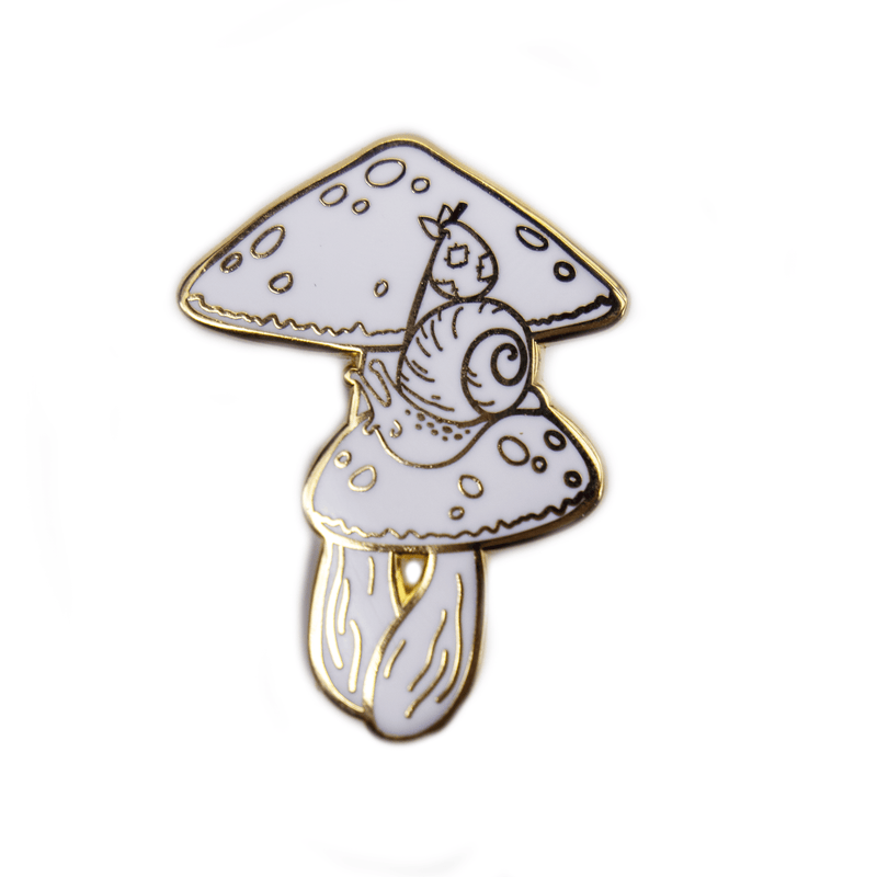 Violet Delights Mushroom Pin - Whiteout